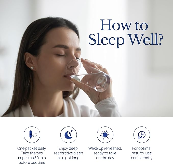 TAHIRO Sleep Well Supplement – Sleep Supplement with Kava Valerian – Non-GMO Vegan Herbal Capsules Natural Formula – 28-Packets