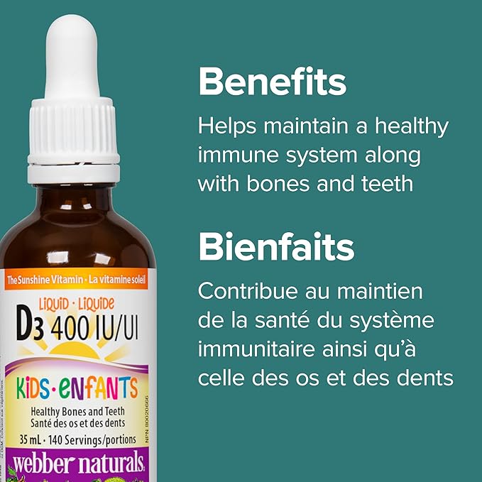 Webber Naturals Vitamin D3 Kids 400iu 35mL