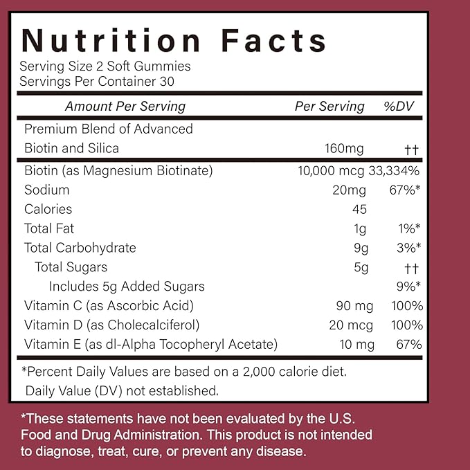 MAYLOR Hair Growth Gummies with Biotin and Collagen - Berry Flavor Daily Nutritional Supplement - Non-GMO 60 Gummies (1)