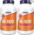Now Supplements Vitamin B-100 Energy Production* Nervous System Health* 250 Veg Capsules (Pack of 2)
