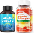 Vitamin B Complex Filled Gummies &amp Plant-Based Algae Omega 3 1200mg Supplement