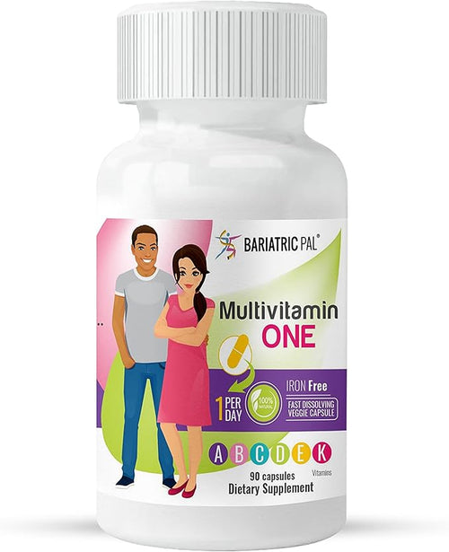 90-Day Bariatric Vitamin Bundle by BariatricPal (Multivitamin ONE 1 per Day! Iron-Free Capsule and Calcium Citrate Soft Chews 500mg with Probiotics - Strawberry Twist)