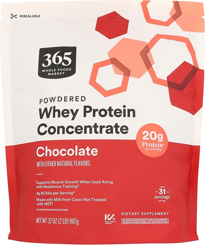 365 by Whole Foods Market Chocolate Whey Concentrate Protein Powder 32 Ounce