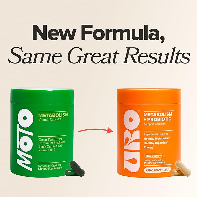 URO Metabolism + Probiotic Support Capsules – Metabolism Gut Health &amp Sustained Energy – with Chromium Picolinate Green Coffee Bean Extract &amp Targeted Probiotics – 1 Month Supply – 30 Servin