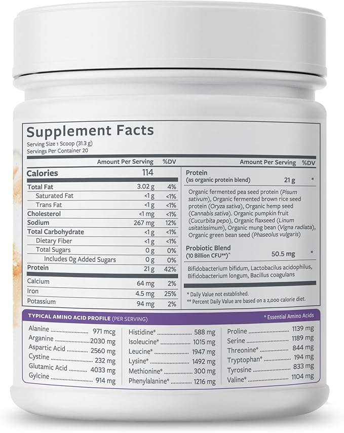 Plant Based Protein Powder for Optimal Gut Health Probiotic Protein Shake with Fermented Plant Proteins Vegan Dairy &amp Stevia-Free Vanilla