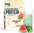 WILD SOCIETY - Clear Protein Powder + Electrolytes - 20g Clear Whey Protein Isolate Drink - Zero Sugar - 0g Lactose - Natural Flavors &amp Colors - Muscle Post Workout Recovery - Watermelon Lime 16