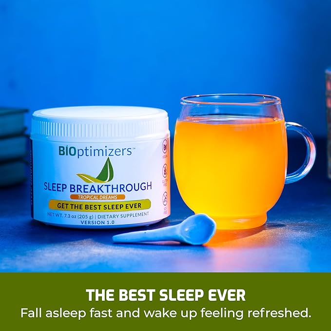 BIOptimizers Sleep Breakthrough Powder – Tropical Dreams &amp Blueberry Bundle – Natural Sleep Support Supplement – 405g Total
