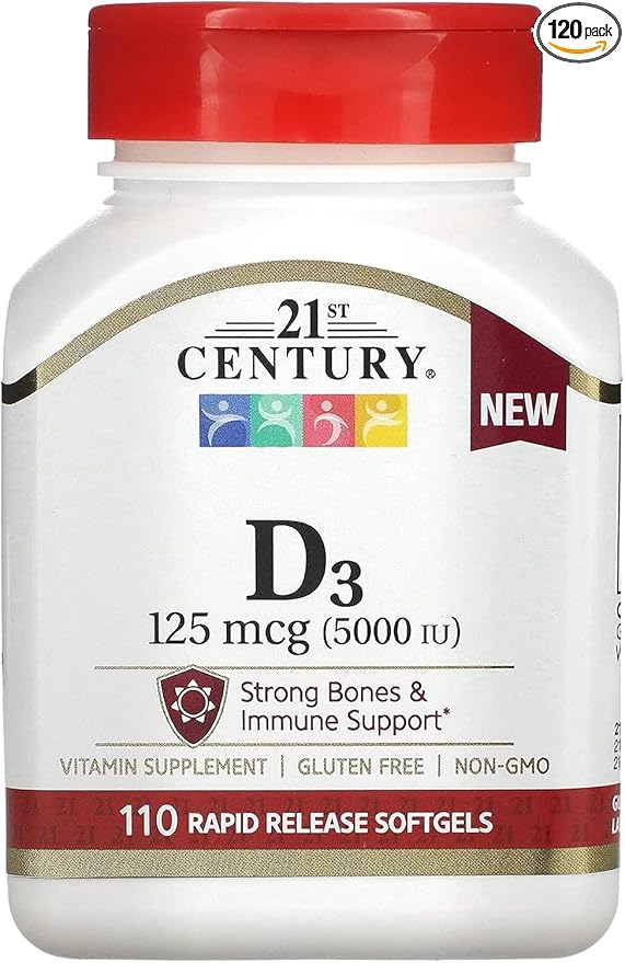 21st Century D3-5000 IU Tablets Maximum Strength Tablets - 110 ct Pack of 2