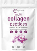 Micro Ingredients Multi Collagen Peptides Powder 8oz – Hydrolyzed Type IIIIIIVX with Biotin Hyaluronic Acid Vitamin C – Unflavored Collagen for Women &amp Men Easy Dissolve 20 Servings