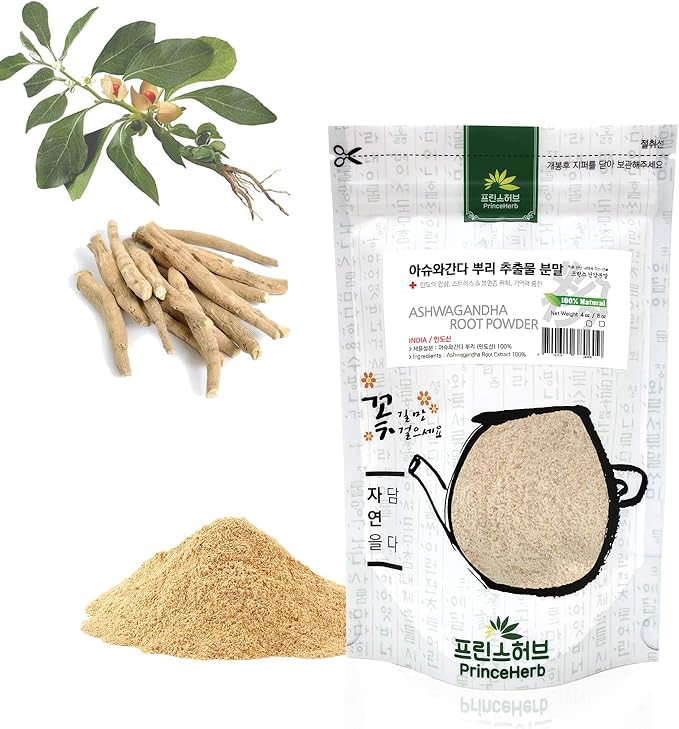 [Medicinal Herbal Powder] 100% Natural Ashwagandha Root Extract Powder 아슈와간다 뿌리 분말 (4oz)