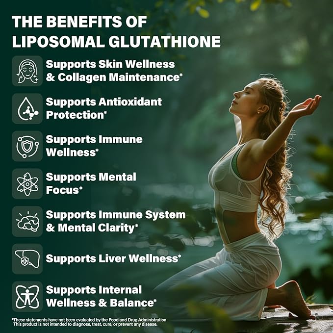 Liposomal Glutathione Liquid Drops 2000mg – Antioxidant Support Liquid Supplement with 600mgAlpha Lipoic Acid &amp Hyaluronic Acid | Vegan Non-GMO Soy &amp Gluten Free (4 FL OZ(Pack of 2))