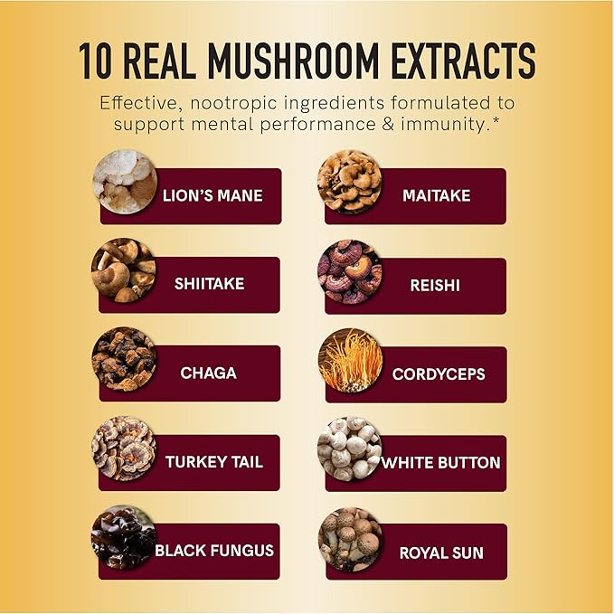 SMNutrition Mushroom Gummies &amp Ashwagandha with Black Pepper | Herbal Adaptogen Bundle with 10 Mushroom Complex (30 Servings) and Ashwagandha Capsules (60 Servings)