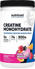 Nutricost Creatine Monohydrate Powder (Shaq's Berry Blast 500 Gram) - Micronized Creatine Supplement Vegan GMO-Free Gluten-Free 74 Servings