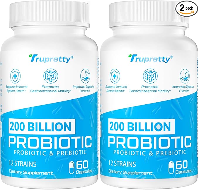 200 Billion Cfus 12 Strains Probiotic with 3 Organic Prebiotics Probiotics for Women Men Daily Supplement for Immune Gut Digestive Health Shelf Stable Non GMO 120 Caps (120-Days Supply)
