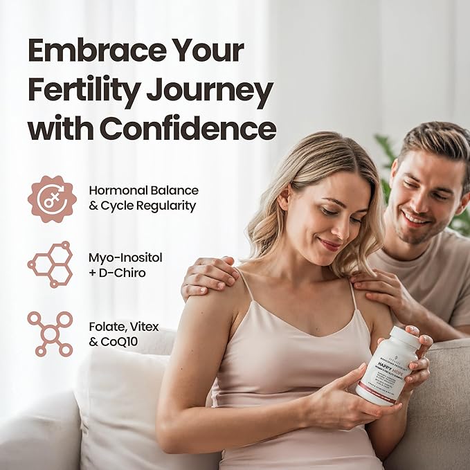 VITASEI Happy Hope Women’s Fertility Complex – Fertility Supplements for Women with Myo-Inositol Vitex &amp CoQ10 – Hormonal Balance &amp Ovulation Support – for Cycle Regularity &amp Energy – 120