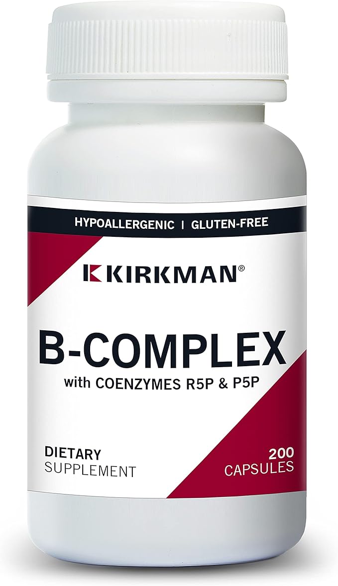 Kirkman B-Complex with CoEnzymes R5P &amp P5P - Hypoallergenic - 200 Vegetarian Capsules