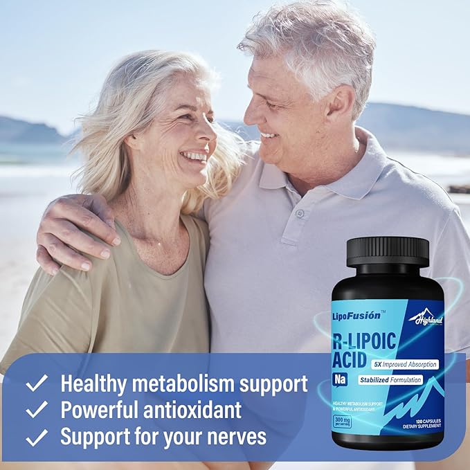 R Lipoic Acid (Na) 300mg per Serving 120 Capsules Up to 5X Improved Absorption Excellent Nutritional Supplement for Healthy Metabolism Support and Antioxidants-1 Bottle