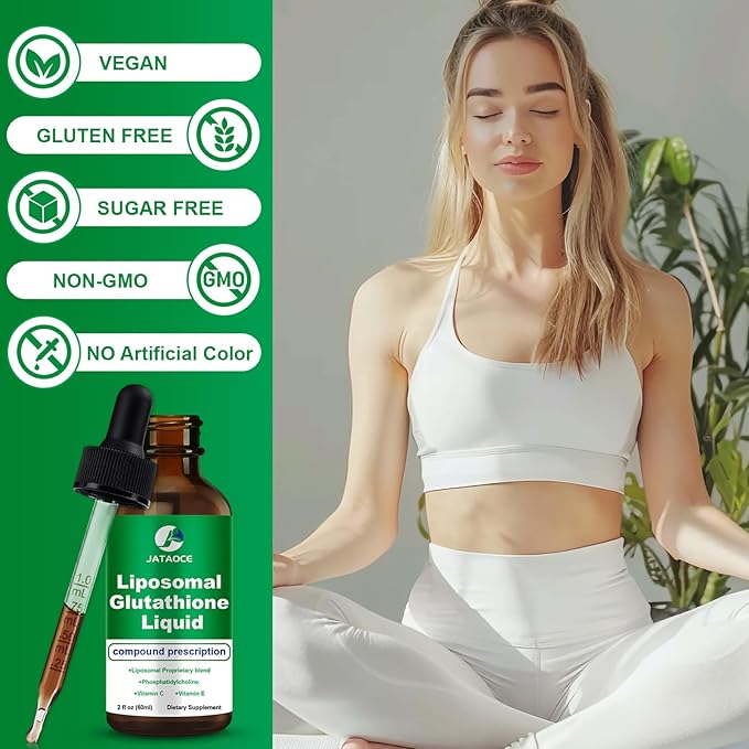 Liposomal Glutathione 1500 MG Liquid Glutathione Supplement Powerful Antioxidant Liver Detox Immune EnhancerAdd Vitamin C and Vitamin ESupports Immunity Skin Hair and Healthy Aging