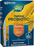 Nature's Way Fortify Optima Probiotic for Men and Women 50 Billion Live Cultures 6 Strains Supports Digestive and Immune Health* 30 Capsules (Packaging May Vary)