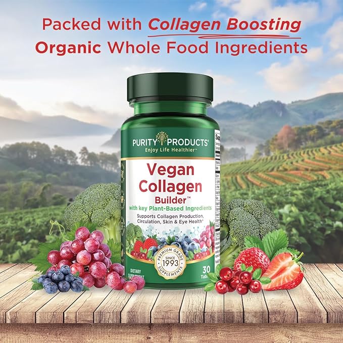 Purity Products Bundle - Vegan Omega 3-6-9 + Vegan Collagen Builder Omega 3-6-9 (“5 in 1” Plant-Based Omega Essential Fatty Acid) - Vegan Collagen Builder (w/Key Plant-Based Ingredients &amp More)