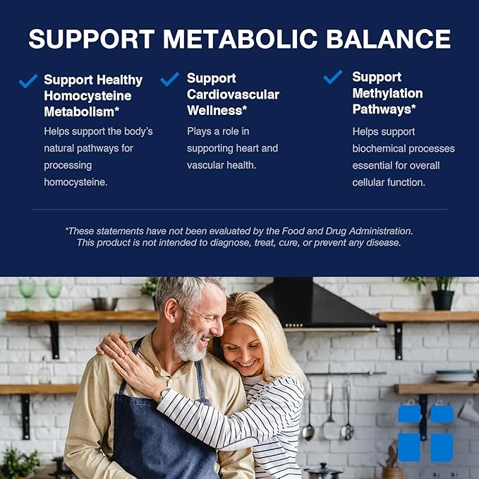 Opti + Homocysteine Capsules | Daily Brain and Heart Health Supplements* | Brain Supplement with Methylcobalamin &amp Methylfolate | 60 capsules/30 Servings