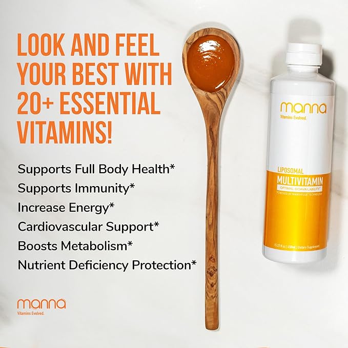 Manna Vitamins Evolved Liposomal Multivitamin - Daily Multivitamin Provides 20 Vitamins and Minerals - Multivitamins for Men and Women - Boosts Immune System Supports Energy and Metabolism 2 Pack