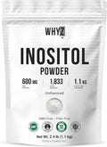 Pure Myo-Inositol Powder Unflavored Inositol Supplement Powder 2.4 lb for Women and Men Smooth-Mixing for Daily Balance and Wellness Vegan Non-GMO Gluten-Free 1100g