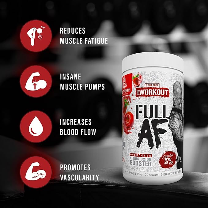 5% Nutrition Rich Piana 3-Stack | 5150 High-Stim Pre-Workout + FullAF Stim-Free Pre-Workout + AllDayYouMay Amino Acids BCAAs (Choose Your Flavors)