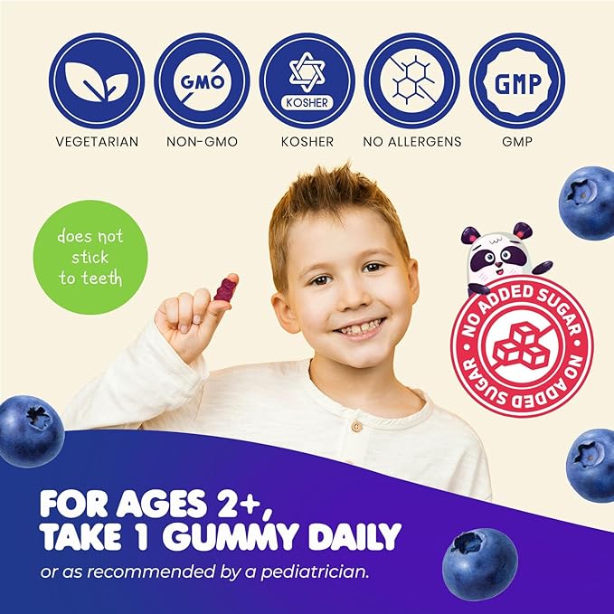 DR. MORITZ Sugar-Free Calm Magnesium Gummies for Kids and Adults - Non-GMO Magnesium Citrate Gummies - Blueberry Flavor - 2-Pack (60 Count)