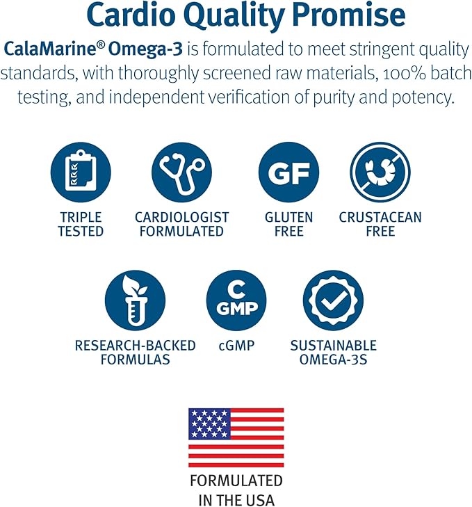 Dr. Sinatra CalaMarine Omega 3 Supplement with DHA and EPA Clinical Grade for Brain Heart and Eye Health 60 Softgels