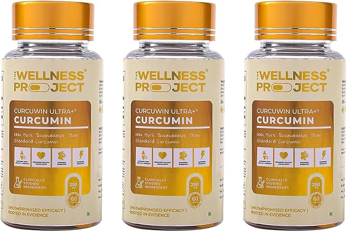 The Wellness Project (TWP Curcumin with Curcuwin Ultra+ 250mg | Supports Joint Muscle &amp Lung Health | for Mobility &amp Recovery | for Women &amp Men | 180 Tablets – 6 Month Supply (180 Count)