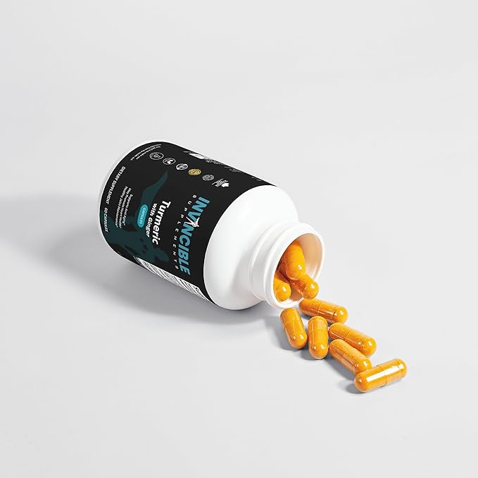 Organic Turmeric &amp Ginger Capsules 500mg | Immune Boost Joint &amp Heart Health Non-GMO BioPerine Enhanced Absorption Supplement