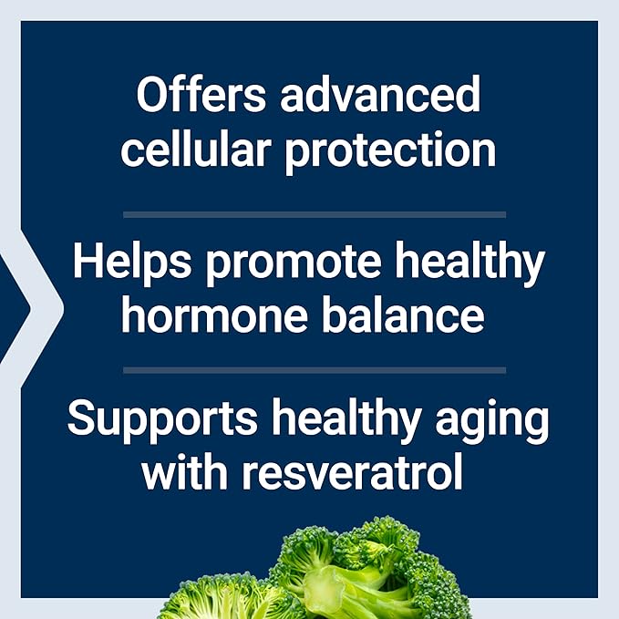 Life Extension Cruciferous Vegetable Extract &amp Resveratrol Broccoli Cabbage resveratrol Supports Cellular Protection Gluten-Free Non-GMO Vegetarian 60 Capsules