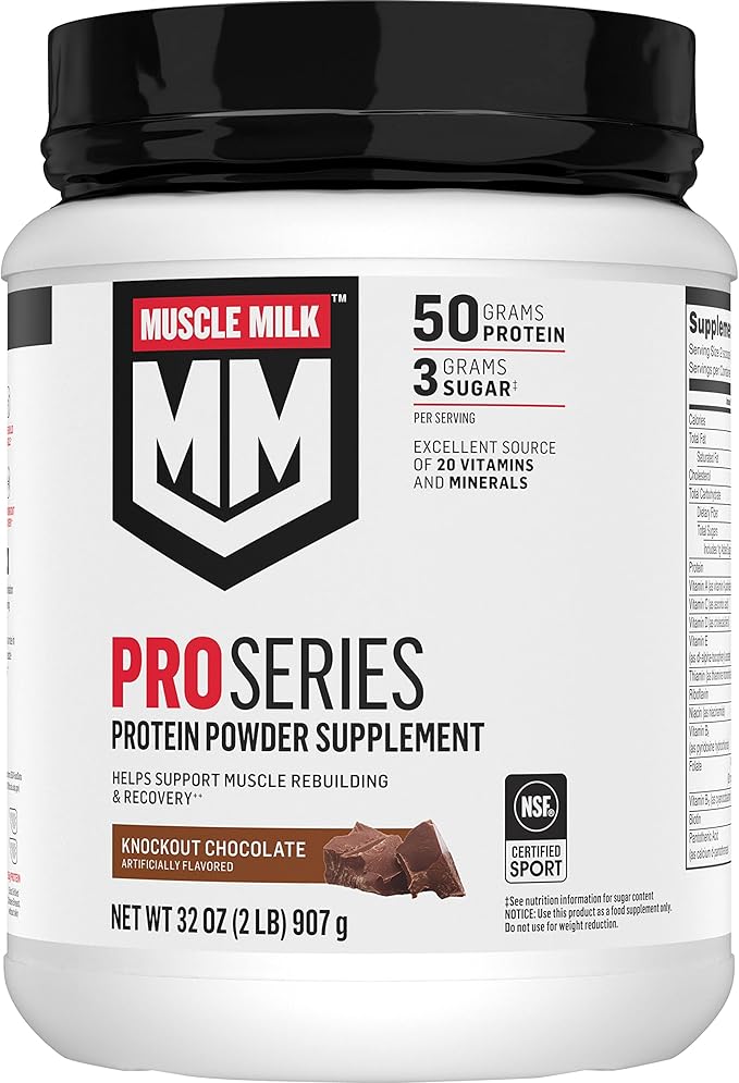 Muscle Milk Pro Series Protein Powder SupplementKnockout Chocolate2 Pound &amp Pro Advanced Nutrition Protein Shake Knockout Chocolate 11.16 Fl Oz (Pack of 12)