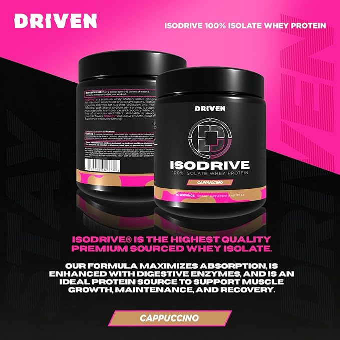 Driven Nutrition ISODRIVE Premium Whey Isolate (1lb Cappucino)