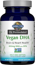 Garden of Life Omega 3 Vegan DHA Supplements Dr. Formulated Vegan DHA 400mg DHA &amp 90mg DPA in Triglyceride Form from a Single Source Omega 3 Supplement for Women's and Men's Health 30 Softgels