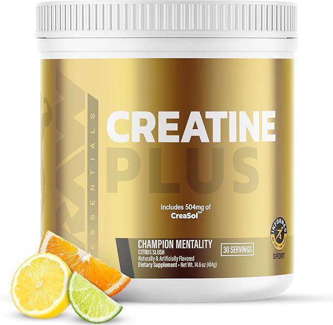 RAW Creatine Plus Creatine HMB Powder for Men &amp Women - Creatine Monohydrate Powder with HMB Taurine &amp No Added Sugar - Muscle Mass Growth Strength Building &amp Enhanced Energy - Champion