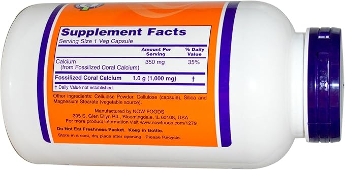 Now Foods Coral Calcium 1000 Milligrams 250 Veg Capsules