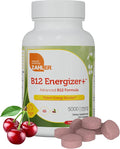 Zahler Energizer+ Vitamin B12-5000 mcg Vitamin B12 - Natural Cherry Flavor Dissolvable Lozenges - Kosher Gluten Free Non-GMO B12 Vitamins 5000 mcg Energy Boost Made in USA (120 Count)
