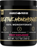 Anabolic Warfare Creatine Monohydrate Post Workout Recovery Increase Performance Sustain Loading Premium Creatine* (Fruit Explosion - 60 Servings)