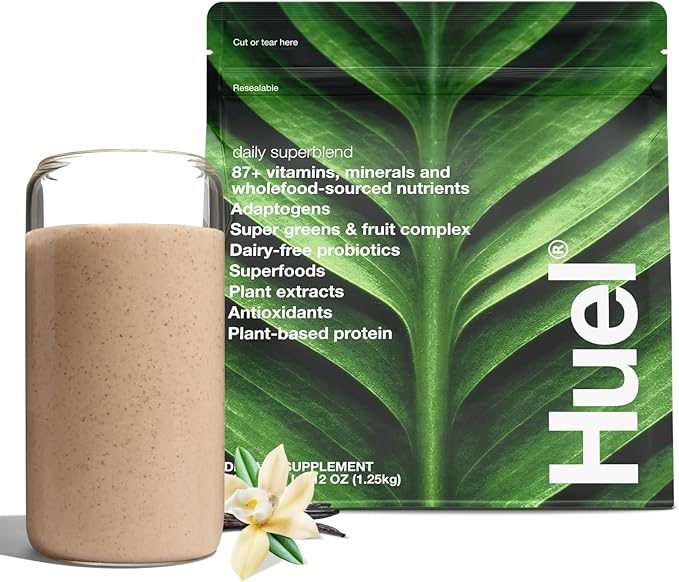 Huel Daily Superblend Vanilla Powder | 25g Plant Based Protein | Super Greens Powder | 87 Vitamins Minerals and Wholefood-Sourced Ingredients |19 Servings
