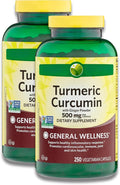 KP+ Turmeric Curcumin with Ginger Powder 500 mg | 250 Veg Capsules | Pack of 2