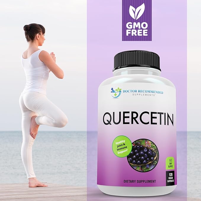 DOCTOR RECOMMENDED SUPPLEMENTS Quercetin 1000mg Per Serving - 120 Veggie Capsules Vitamin Supplement 60 Day Supply (Vegan and Non-GMO)