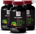 Alpha Lipoic Acid - Anti-Wrinkle Complex - Collagen Care Lycopene Green Coffee Bean L-Glutathione Aloe Vera Grape Seed Turmeric Hydration Solution Skin Texture 3 Bottles 180 Capsules
