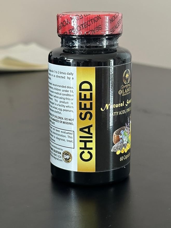 Omega 3 Fatty acids for Women - CHIA Seed - Energy Supplements for Menopause Digestive enzymes for Women Chia Seeds with Omega-3-1 Bottle 60 Softgels