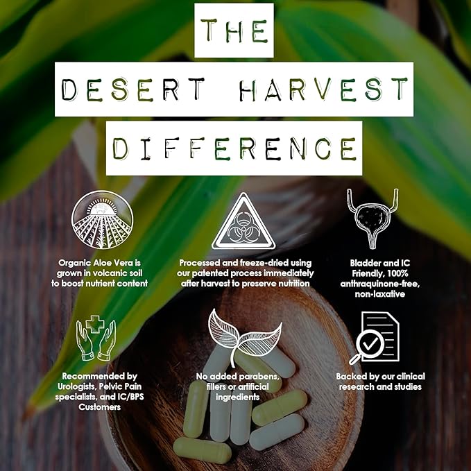 Desert Harvest Heather’s UTI Defense – Botanical Urinary Tract Support Supplement with Calluna vulgaris &amp SSAV Aloe Vera – 60 Capsules (Plant-Based Vegan Daily Use)