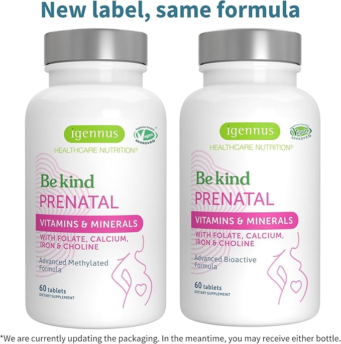 Advanced Prenatal Multivitamin + High Absorption CoQ10 100mg 120 Softgels Pregnancy Support Bundle by Igennus