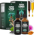 Super Liver &amp Super Lungs Bundle – Natural Herbal Support for Liver Function Lung Health and Daily Wellness – Milk Thistle Ginseng &amp Herbal Extracts – Vegan Non-GMO Formula