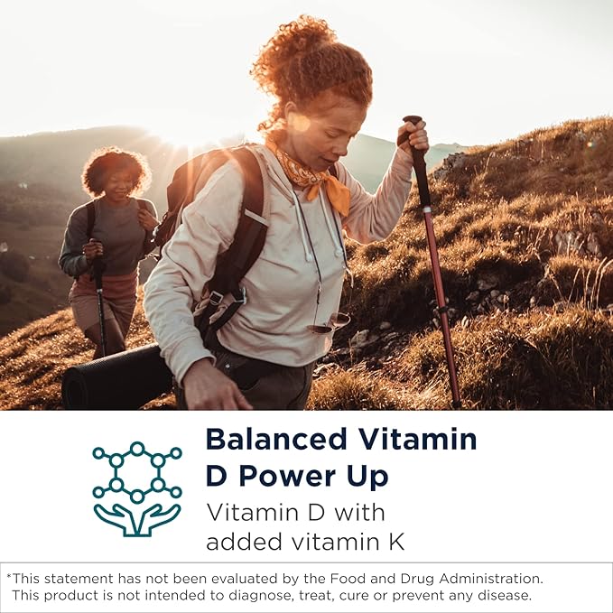 Designs for Health Vitamin D Synergy - 2000 IU Vitamin D with K Supplement - Supports Healthy Moods Bone Health + Immune Health for Adults - VIT D3 + Vitamin K - Gluten Free + Non-GMO (120 Capsules)