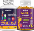 NuBest Bundle Bone Growth and Brain Growth Tall 10+ Bone Health Capsules and Omega-3 Gummies for Kids &amp Teens